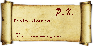 Pipis Klaudia névjegykártya